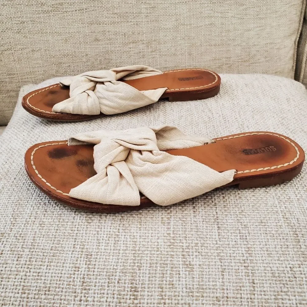 Saludos Knotted Slide Sandals Sz 7.5